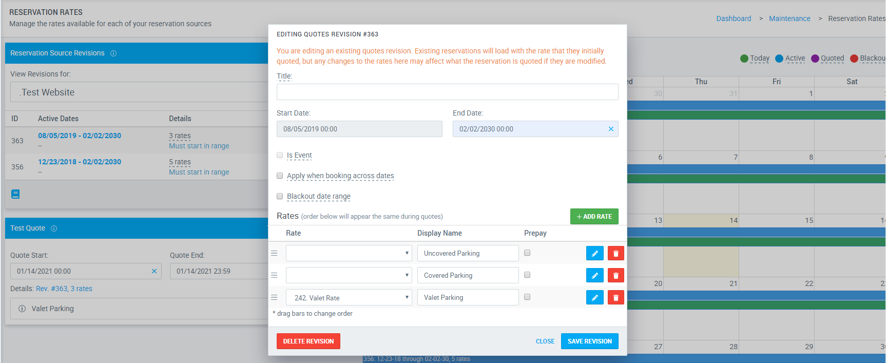 Modifying Reservation Rates